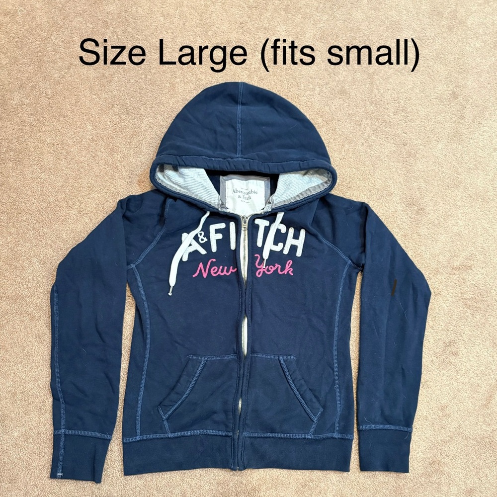 SOLD Abercrombie & Fitch Navy Long Sleeve Hoodie